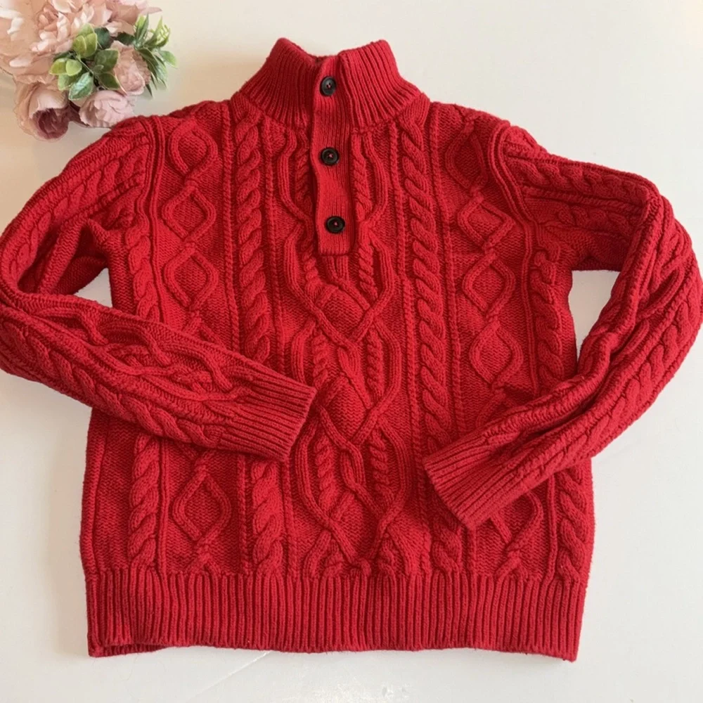 Boys Red Cable knit Sweater Large Boys Gap Red Holiday Sweater Boys Christmas